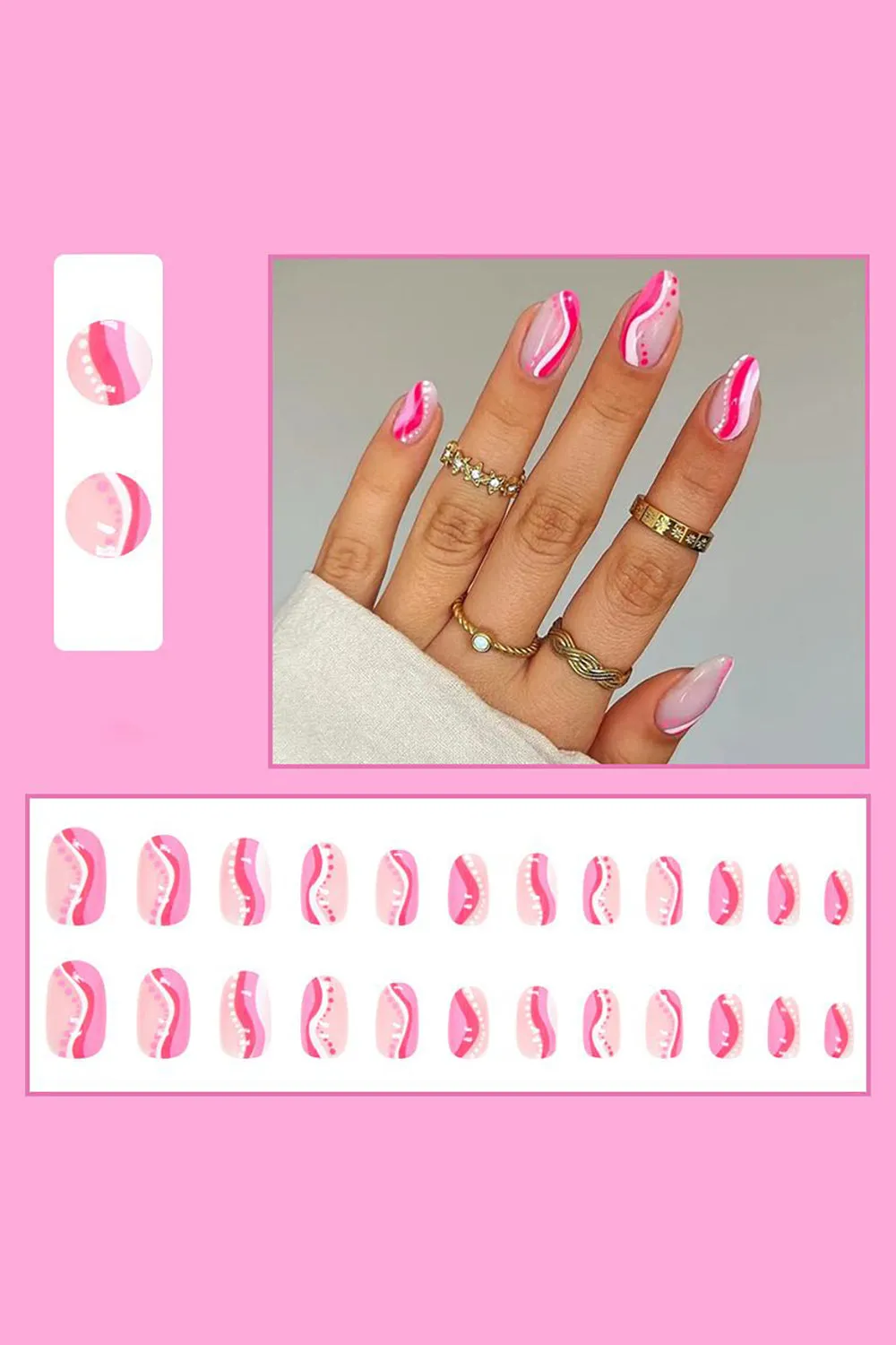 24 Pcs Press On Nails Printed False Nail sold by Zapaka product image thumbnail 3