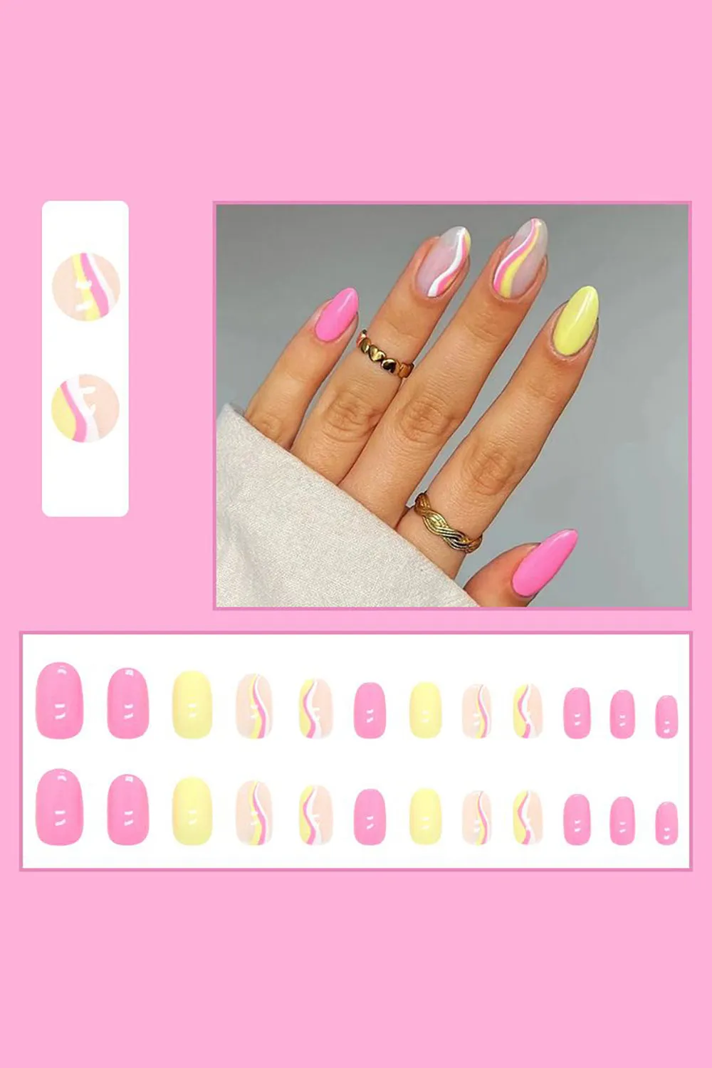 24 Pcs Press On Nails Printed False Nail sold by Zapaka product image thumbnail 5