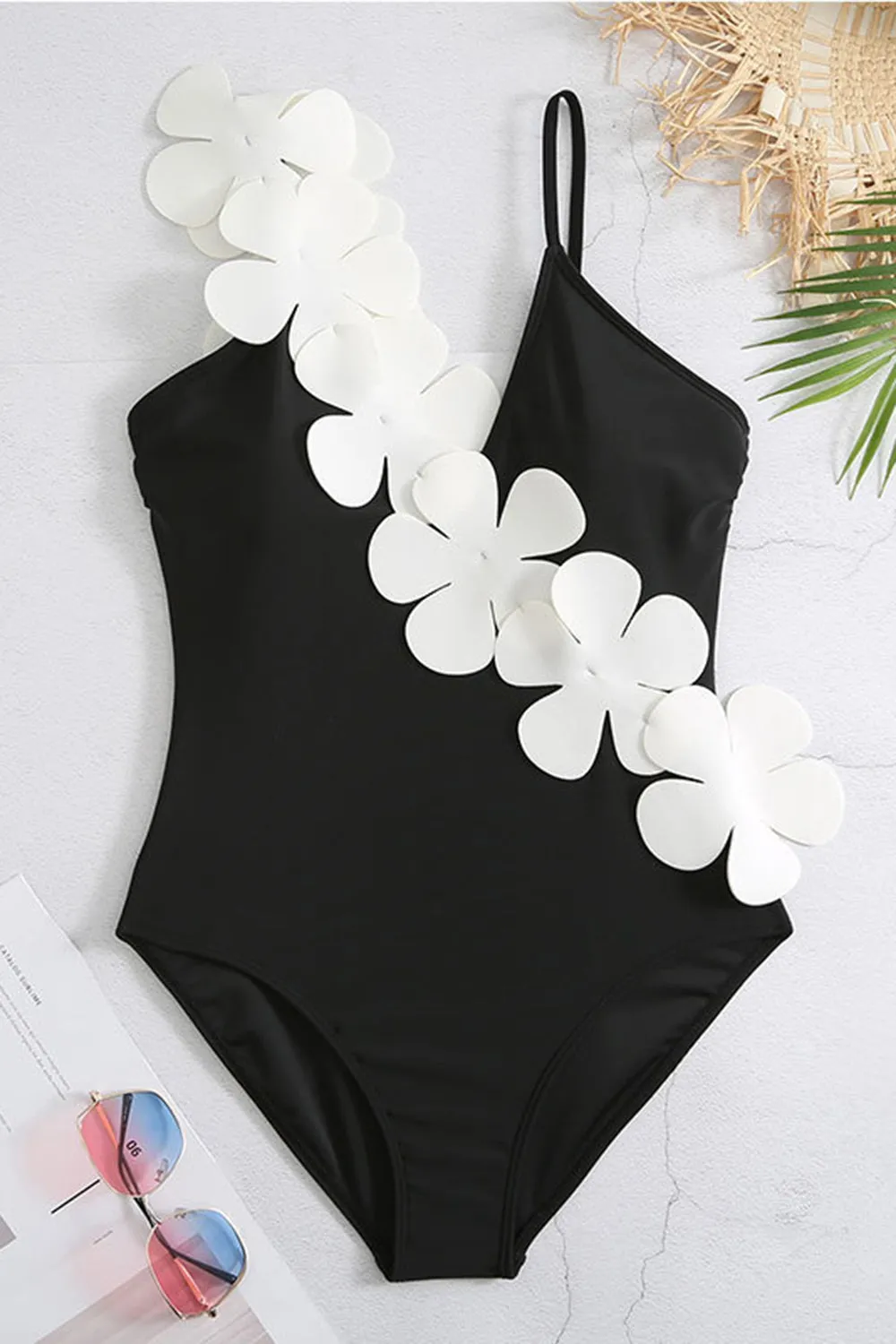 One Piece High Waist Black Swimwear with Flower sold by Zapaka product image thumbnail 5