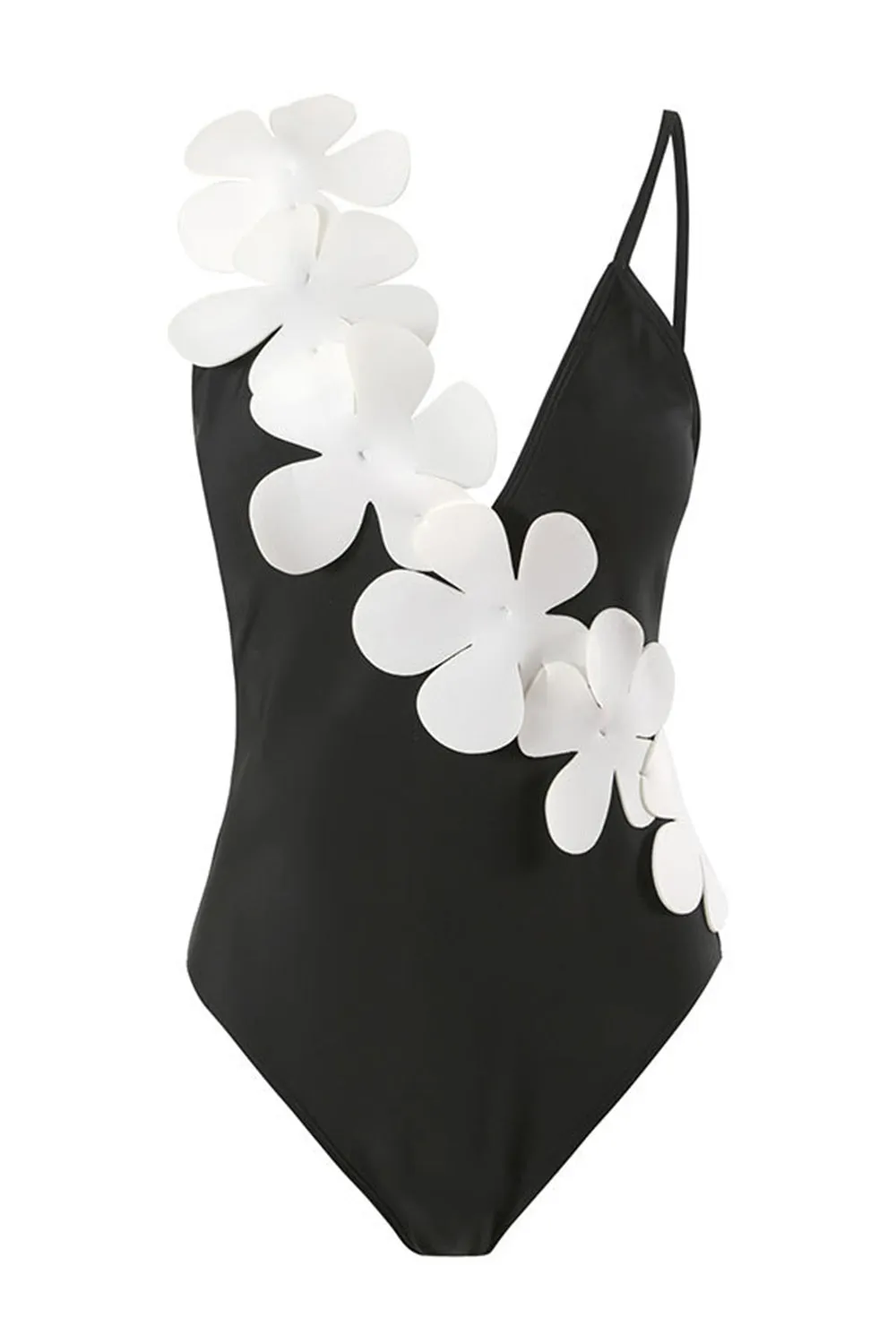 One Piece High Waist Black Swimwear with Flower sold by Zapaka product image thumbnail 2