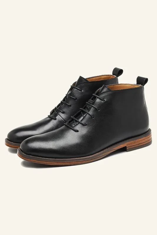 Soft Bottom Breathable High Top Round Toe Lace Up Men's Shoes sold by Zapaka