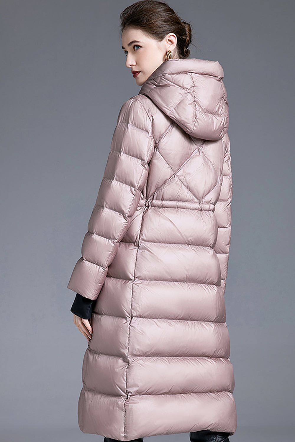 Pink Long Sleeves Winter Down Jacket with Pockets sold by Zapaka product image thumbnail 2