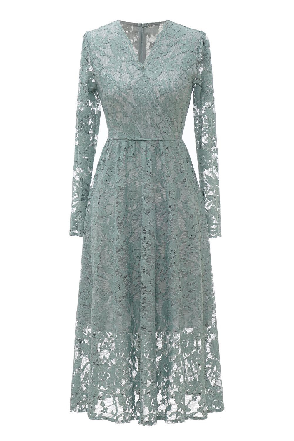 Sky Blue V-Neck Lace Dress sold by Zapaka