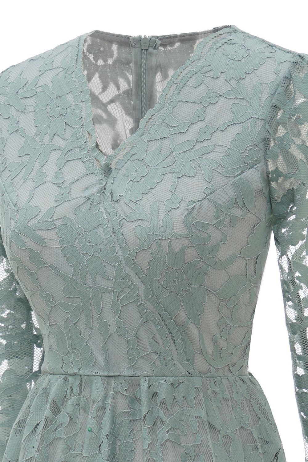 Sky Blue V-Neck Lace Dress sold by Zapaka product image thumbnail 5