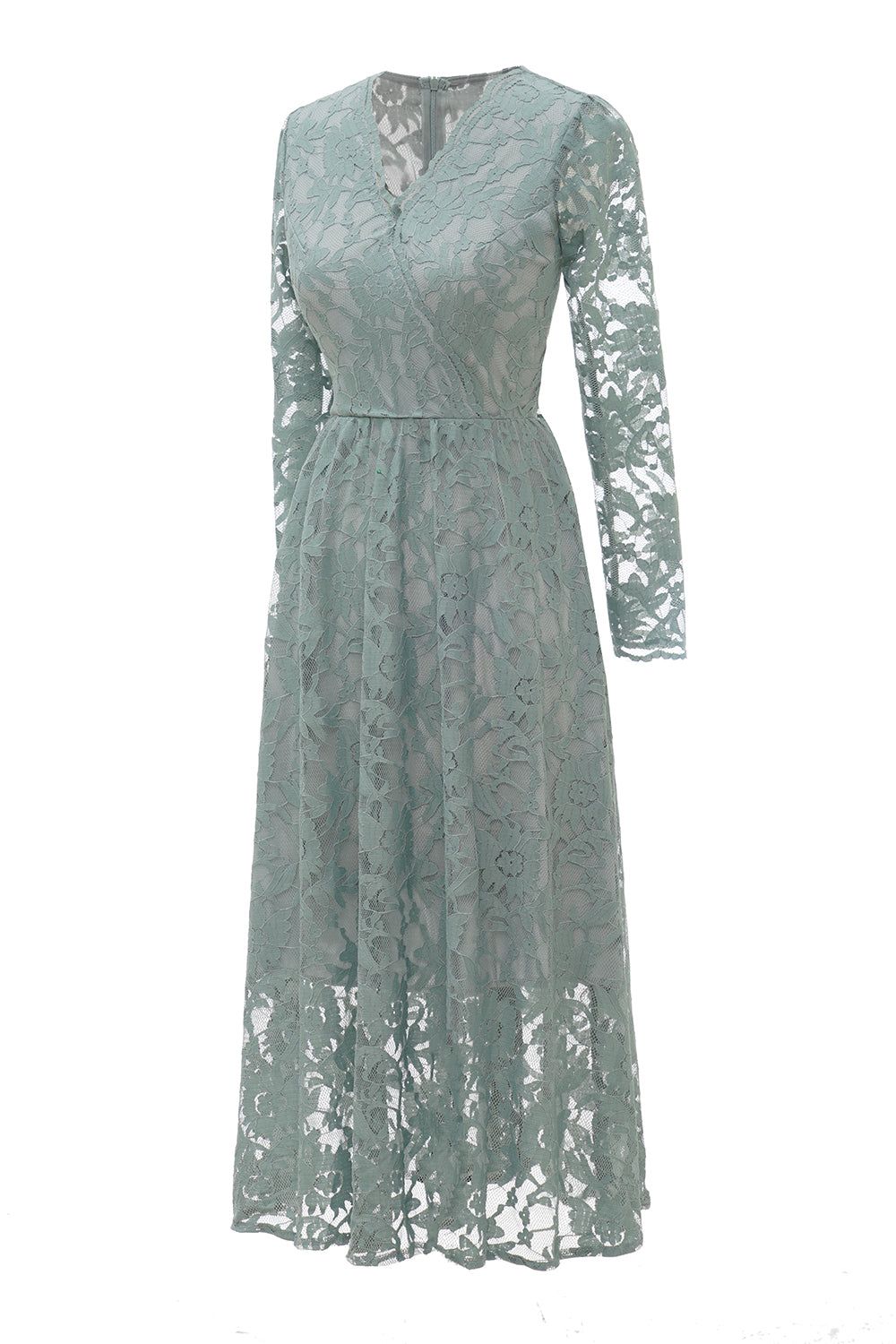Sky Blue V-Neck Lace Dress sold by Zapaka product image thumbnail 3