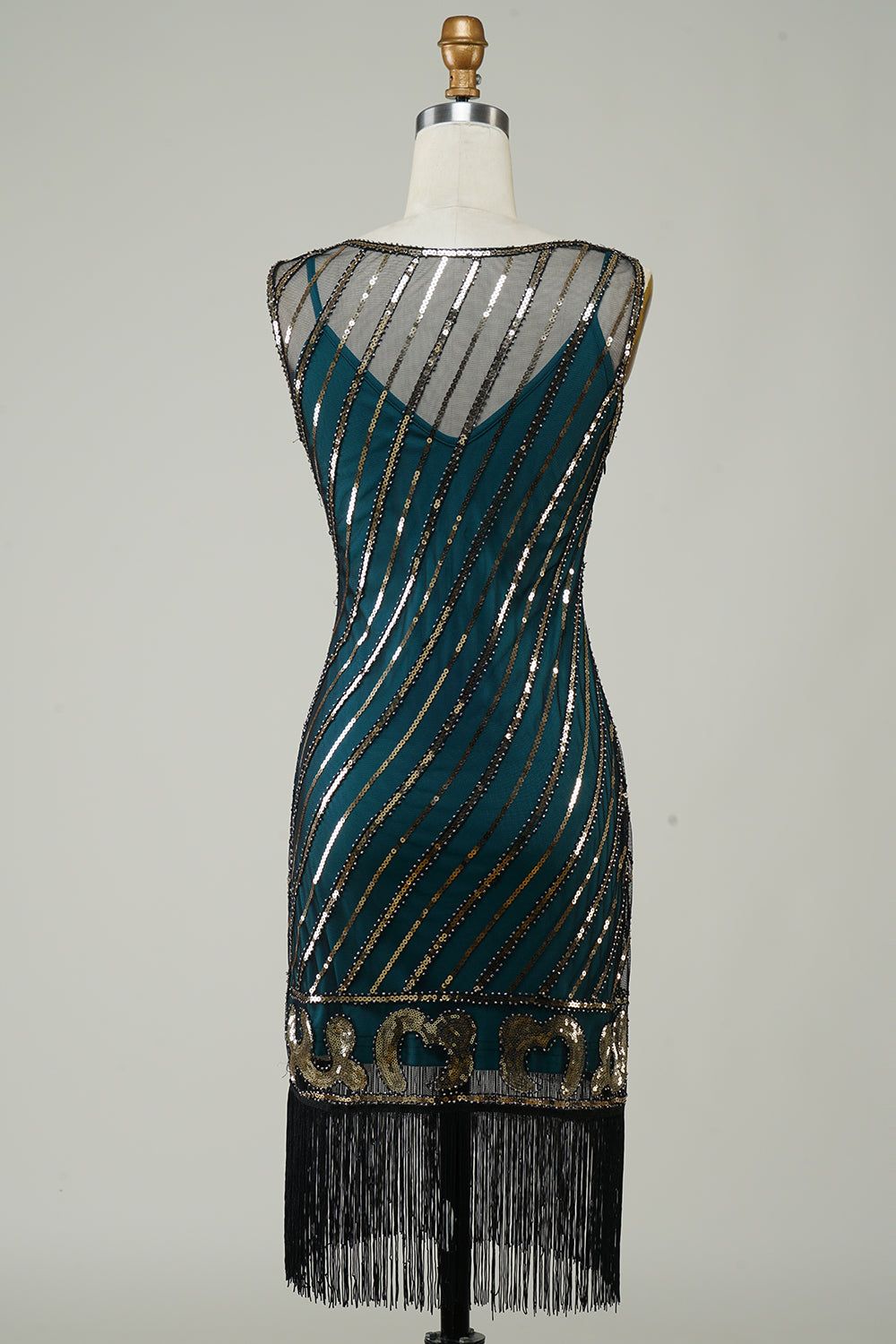Dark Green Glitter Fringes Flapper Dress with Sleveless sold by Zapaka product image thumbnail 2