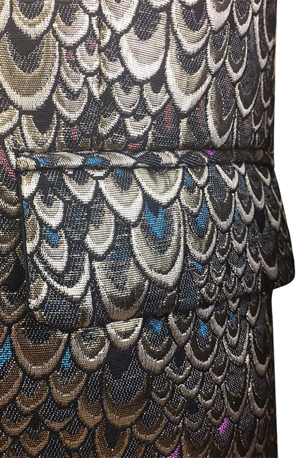 Golden Jacquard Shawl Lapel Men's Blazer sold by Zapaka product image thumbnail 5