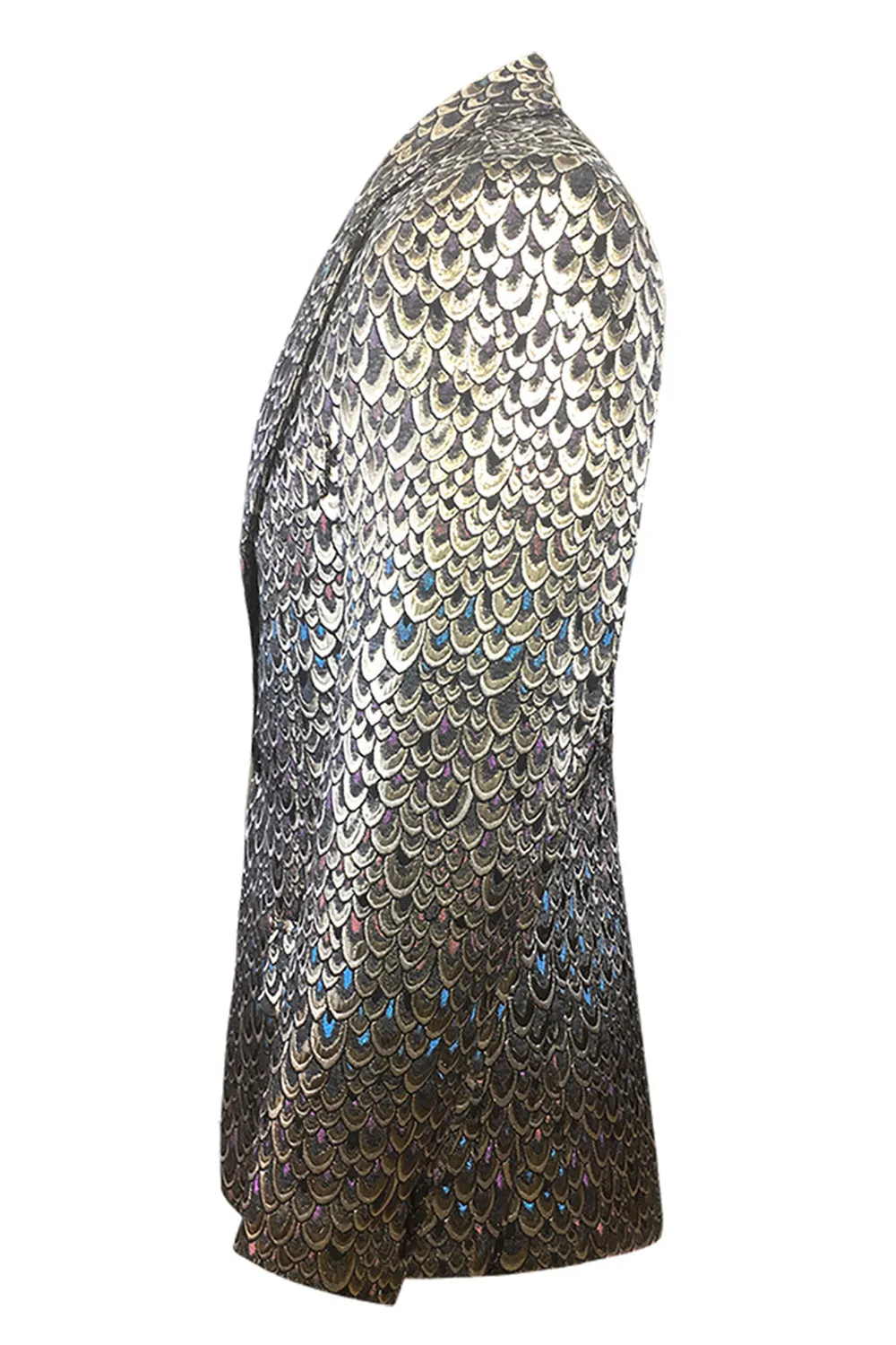 Golden Jacquard Shawl Lapel Men's Blazer sold by Zapaka product image thumbnail 2