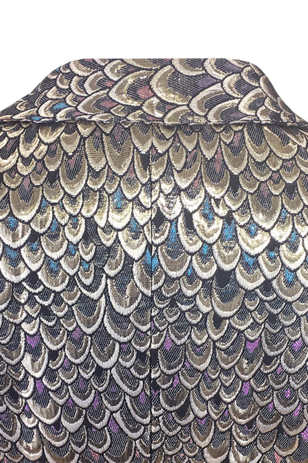 Golden Jacquard Shawl Lapel Men's Blazer sold by Zapaka product image thumbnail 3