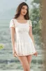 Cute White A-Line Lace Short White Graduation Dress sold by Zapaka