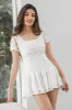 Cute White A-Line Lace Short White Graduation Dress sold by Zapaka