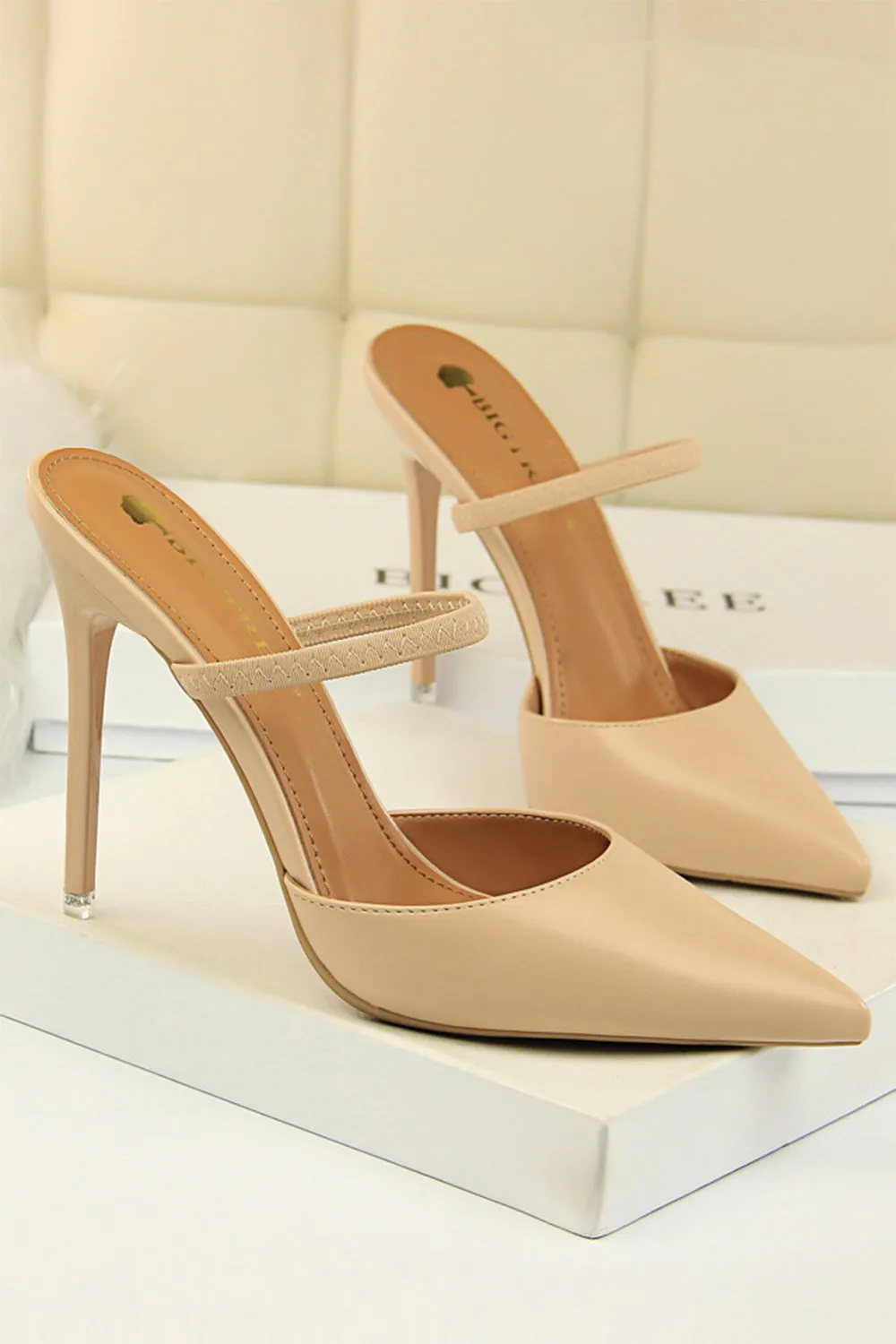 Apricot Stiletto Pointy Heels sold by Zapaka