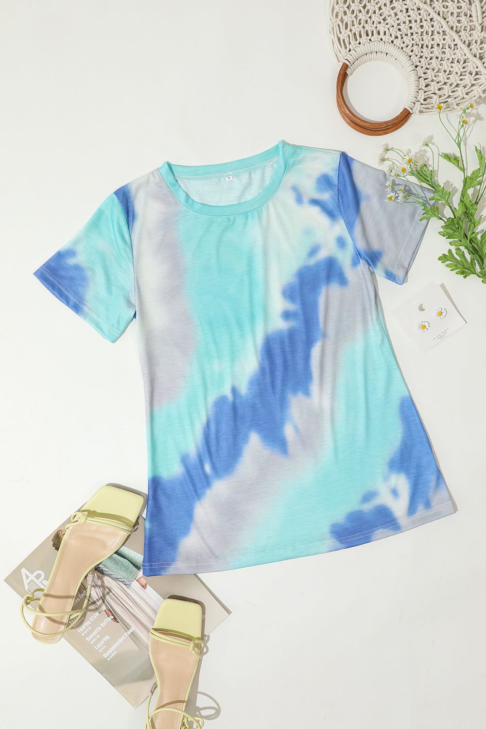 Loose Round Neck Printed Tie Dye T-Shirt sold by Zapaka product image thumbnail 2