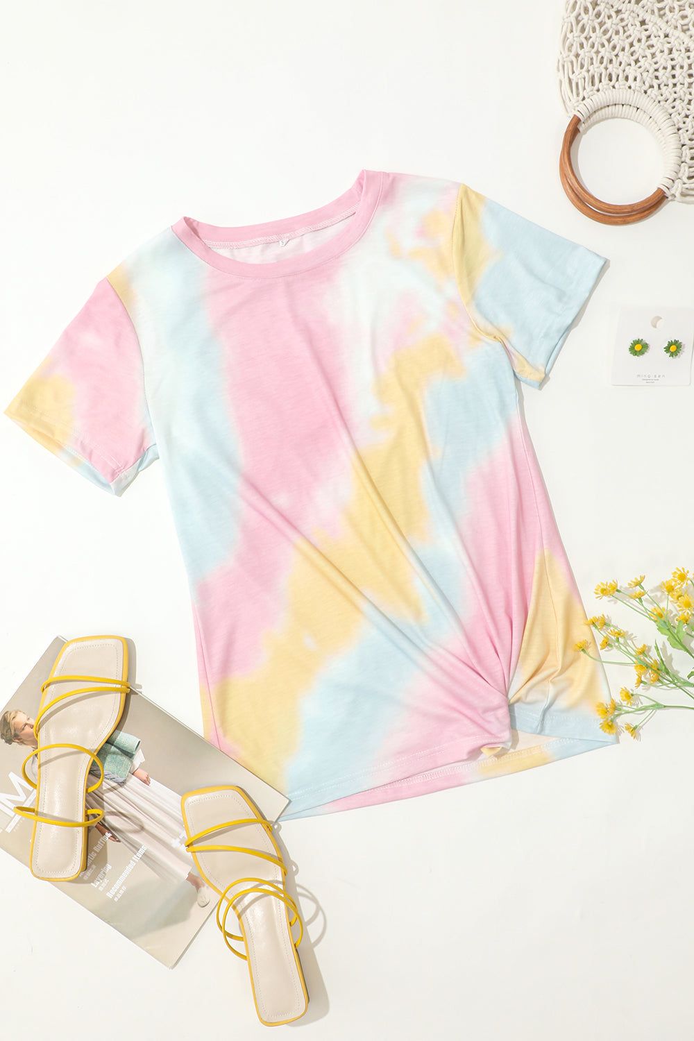 Loose Round Neck Printed Tie Dye T-Shirt sold by Zapaka product image thumbnail 6