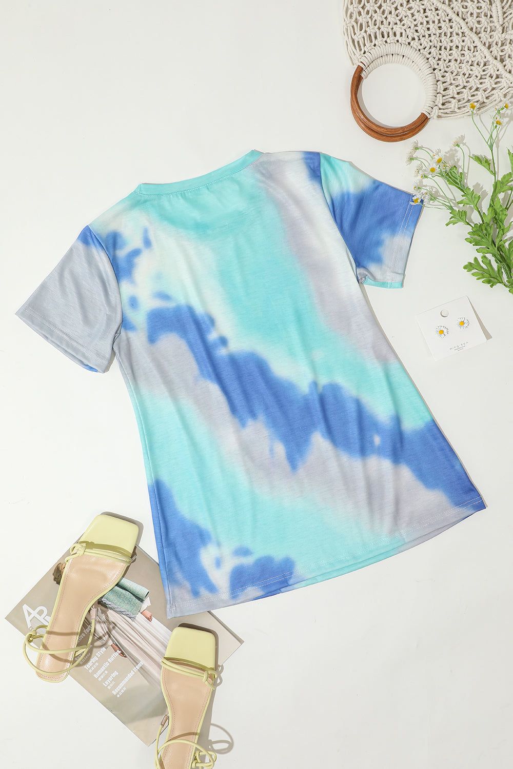 Loose Round Neck Printed Tie Dye T-Shirt sold by Zapaka product image thumbnail 3