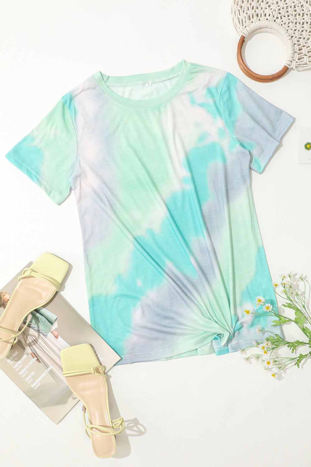 Loose Round Neck Printed Tie Dye T-Shirt sold by Zapaka product image thumbnail 4