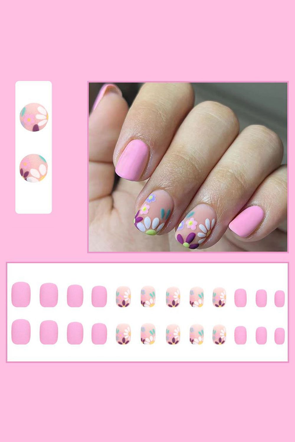 24 Pcs Colorful Press On Nails Short False Nail sold by Zapaka product image thumbnail 2
