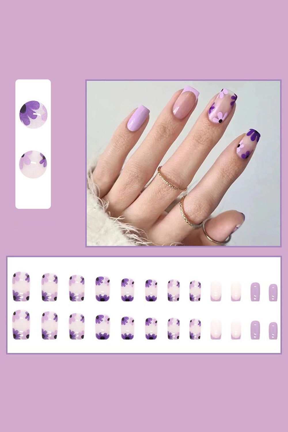 24 Pcs Colorful Press On Nails Short False Nail sold by Zapaka product image thumbnail 3
