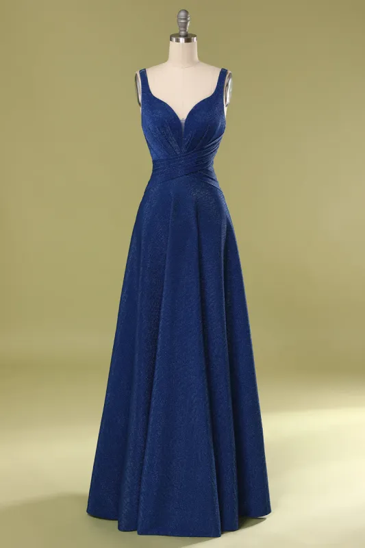 Glitter Royal Blue Long Prom Dress sold by Zapaka