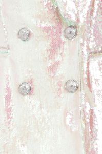 Sparkly White Fitted Sequins Prom Blazer For Women sold by Zapaka