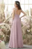 Blush Spaghetti Straps Chiffon Bridesmaid Dress sold by Zapaka