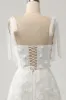 Ivory A-Line Spaghetti Straps Wedding Dress with Appliques sold by Zapaka