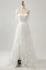 Ivory A-Line Spaghetti Straps Wedding Dress with Appliques sold by Zapaka