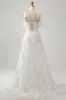 Ivory A-Line Spaghetti Straps Wedding Dress with Appliques sold by Zapaka