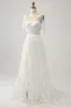 Ivory A-Line Spaghetti Straps Wedding Dress with Appliques sold by Zapaka