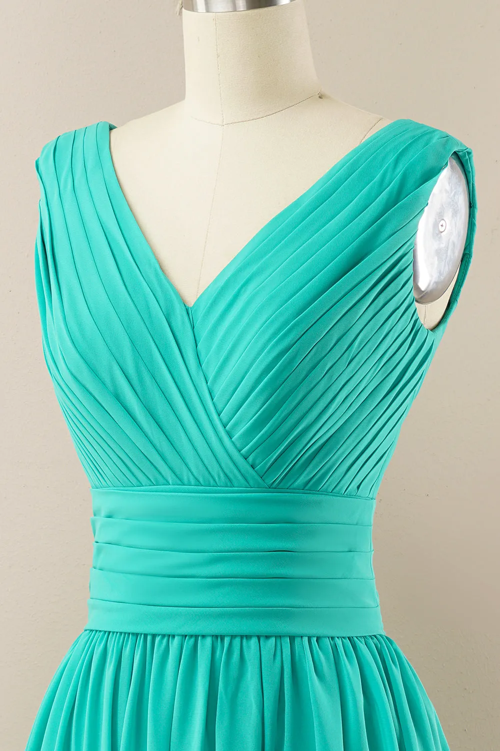 Green Chiffon Midi Bridesmaid Dress sold by Zapaka product image thumbnail 3