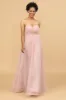 A Line Spaghetti Straps Blush Long Bridesmaid Dress sold by Zapaka