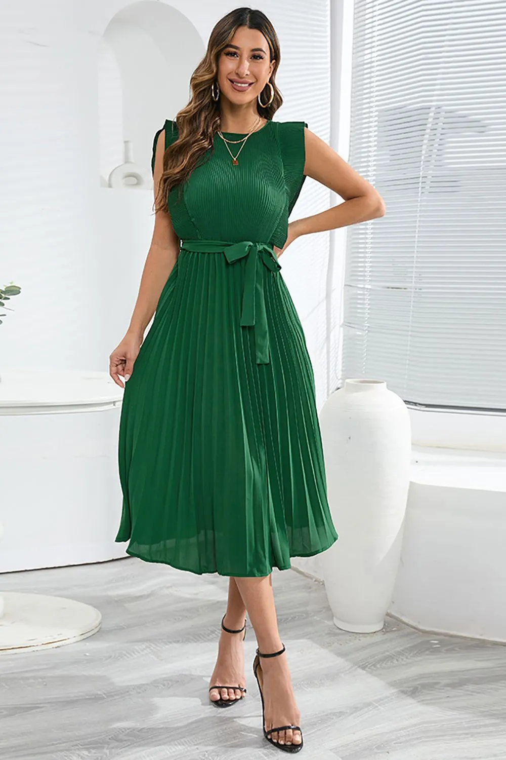 A-Line Sleeveless Black Casual Dress sold by Zapaka product image thumbnail 4