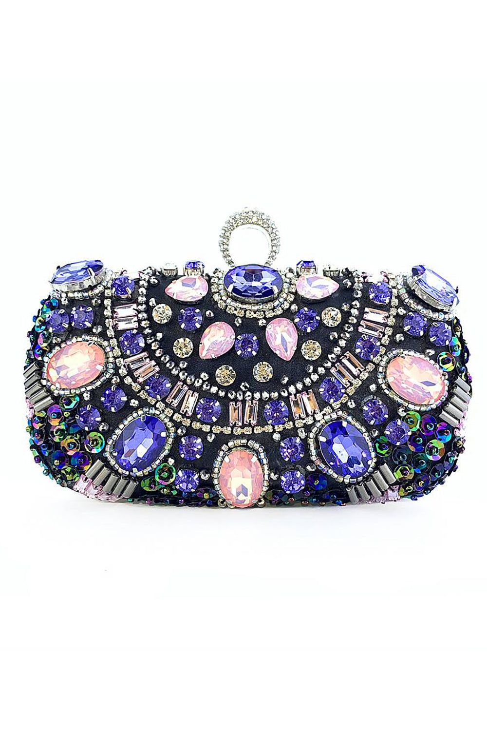 Black Rhinestone Sparkly Evening Party Handbag sold by Zapaka