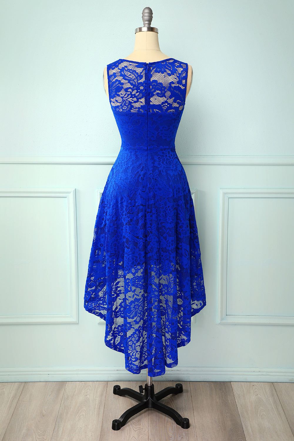 Blue High Low Lace Party Dress sold by Zapaka product image thumbnail 2