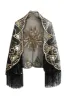 Black Golden Sequined 1920s Cape With Fringes sold by Zapaka