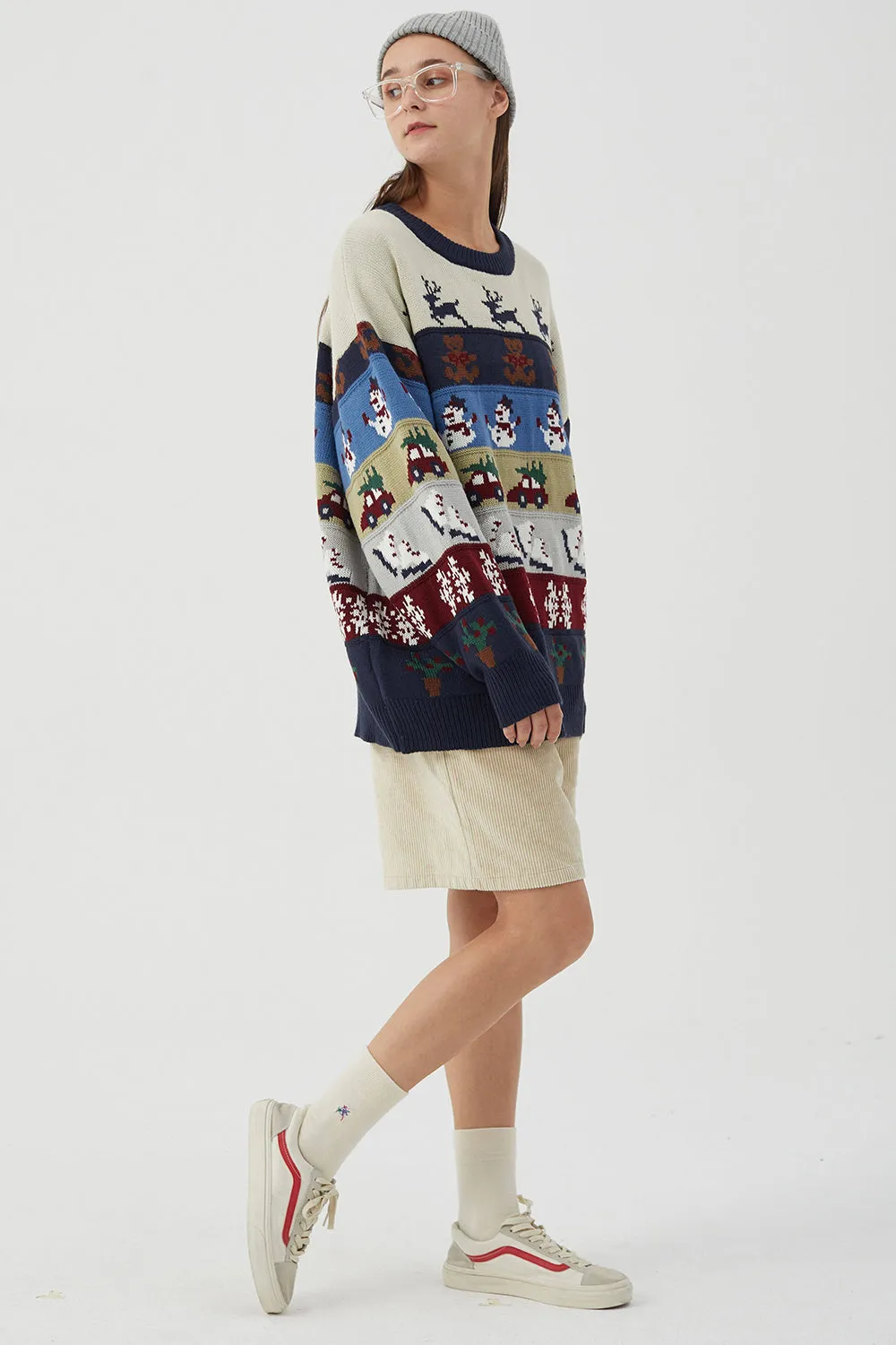 Retro Loose Christmas Element Sweater sold by Zapaka product image thumbnail 5