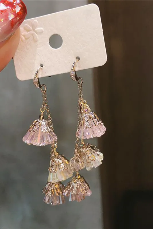 Flower Bone Crystal Earrings sold by Zapaka