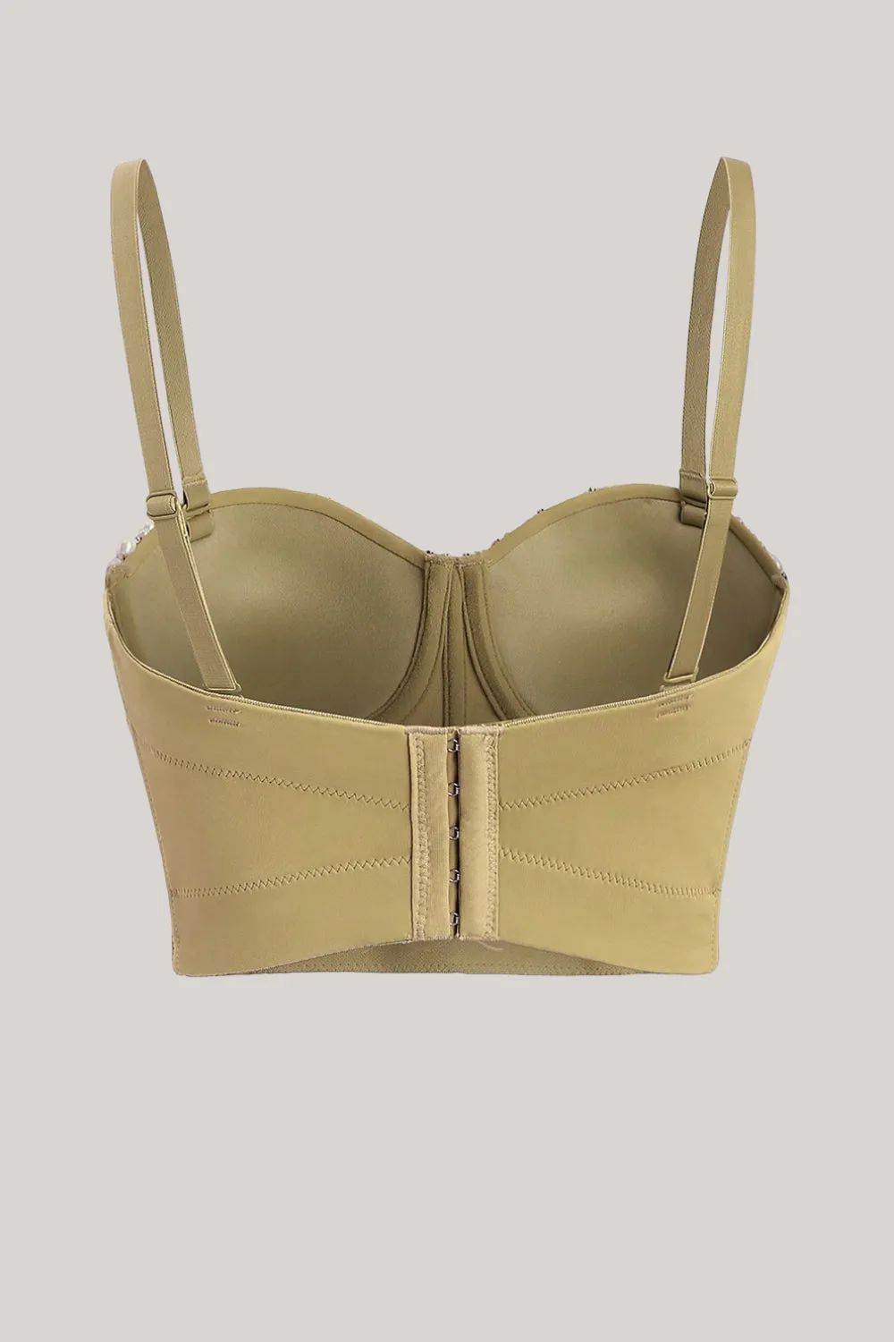 Sparkly Sexy Beaded Khaki Corset Top sold by Zapaka product image thumbnail 2