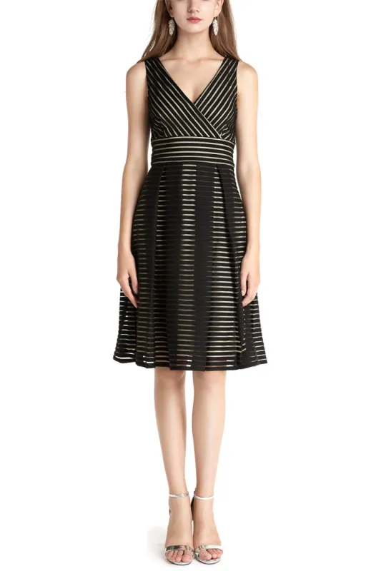 A Line V Neck Black Holiday Dress sold by Zapaka