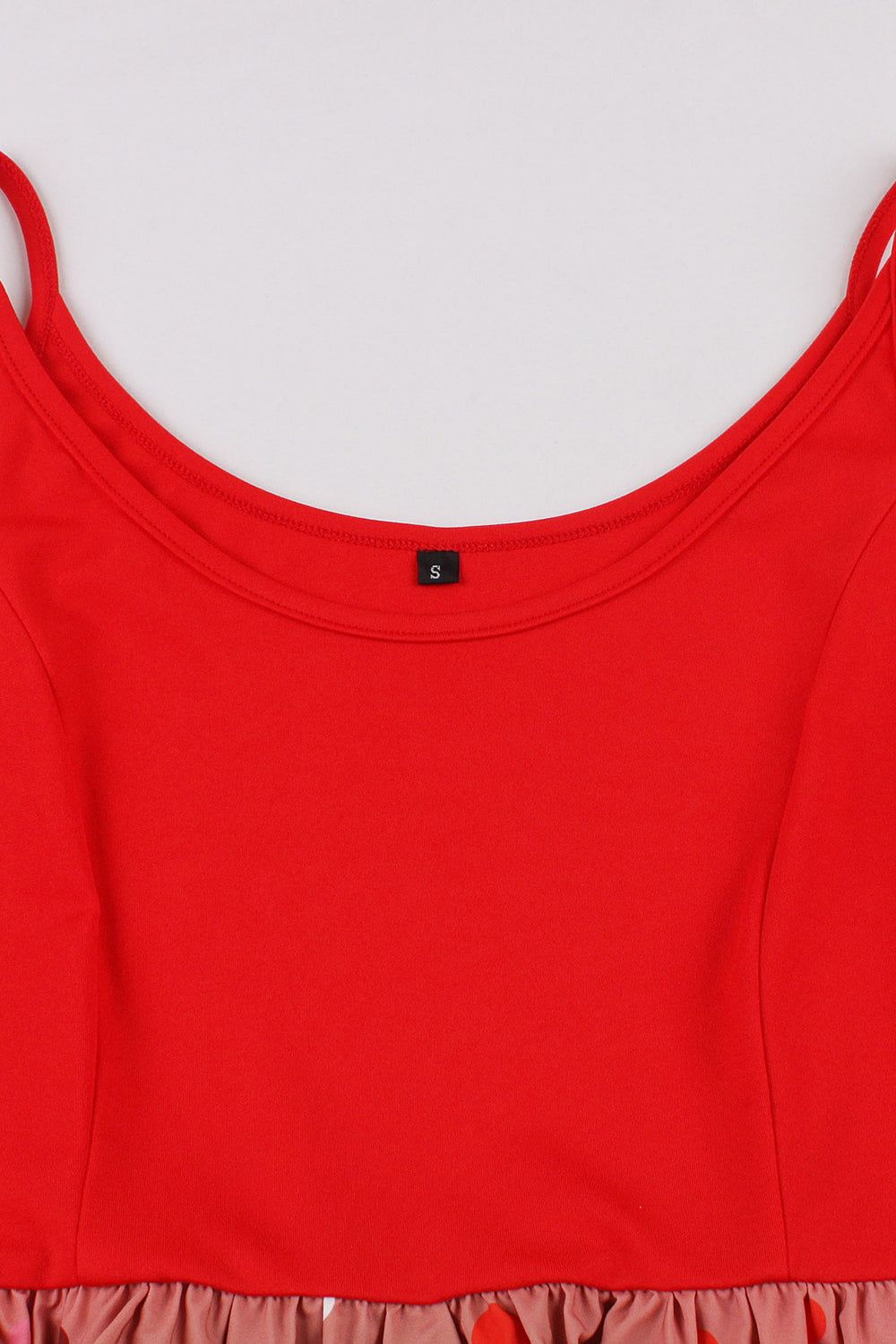 A Line Round Neck Red 1950s Dress with Polka Dots sold by Zapaka product image thumbnail 3