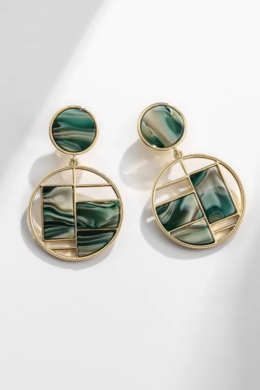 Simple Round Geometric Stud Earrings sold by Zapaka