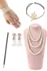 Golden and Silver Sequined Fringes 1920s Gatsby Flapper Dress with 20s Accessories Set sold by Zapaka