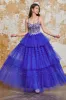 Gorgeous A Line Spaghetti Straps Royal Blue Long Prom Dress with Ruffles Appliques sold by Zapaka