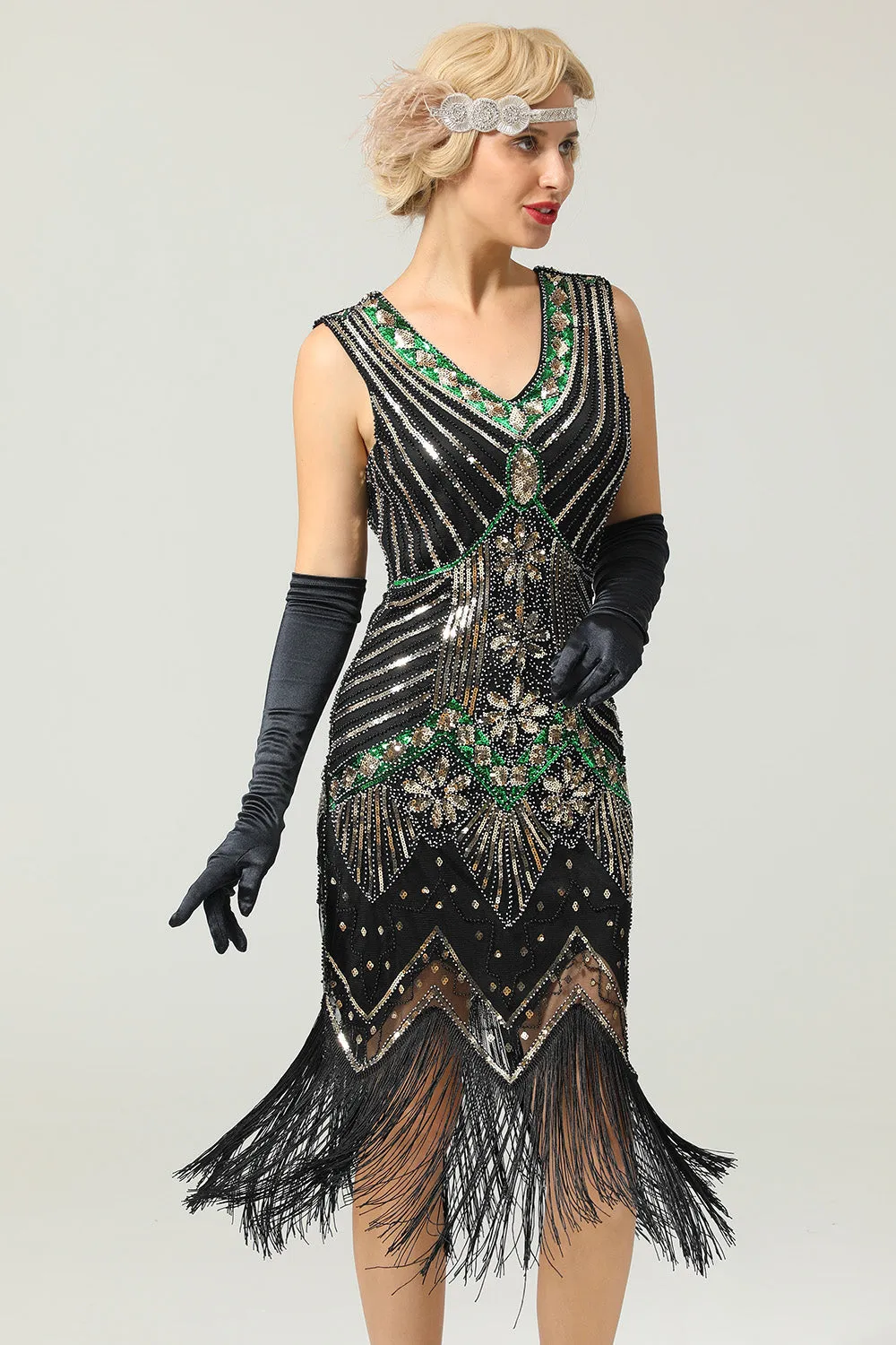 Glitter Fringe 1920s Flapper Dress sold by Zapaka product image thumbnail 5