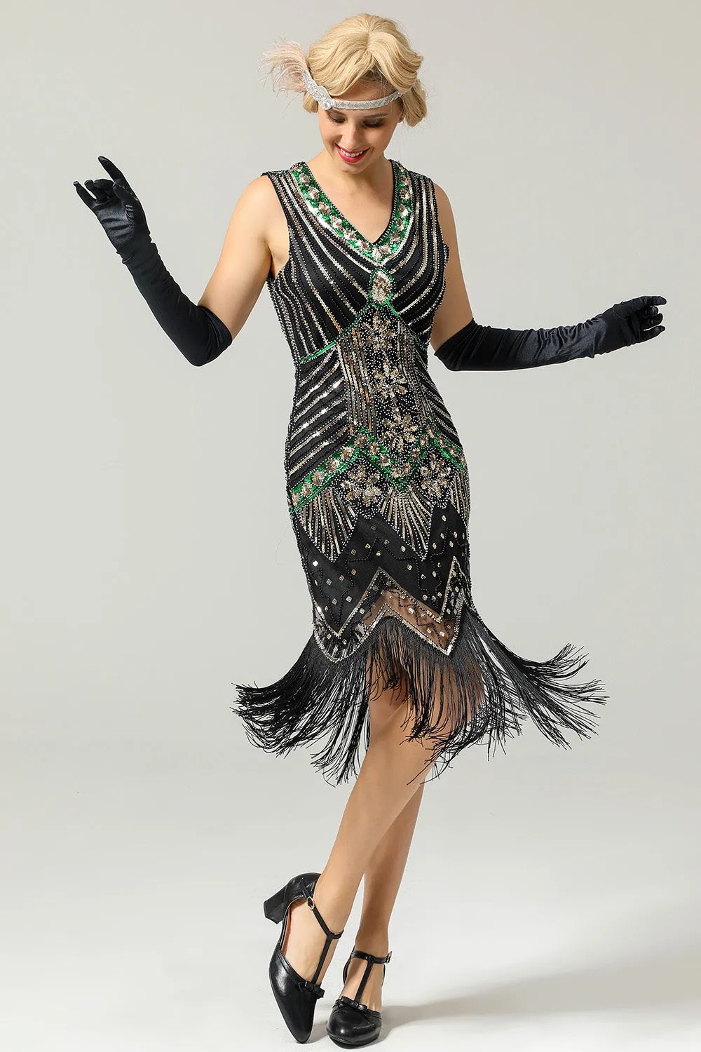 Glitter Fringe 1920s Flapper Dress sold by Zapaka