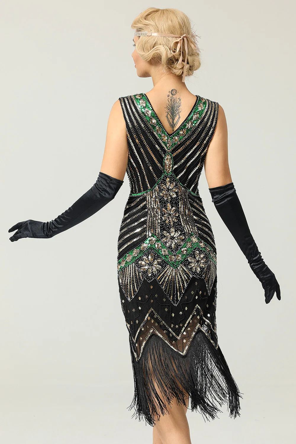 Glitter Fringe 1920s Flapper Dress sold by Zapaka product image thumbnail 4