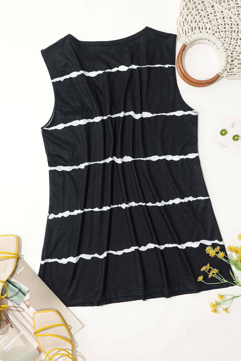 Printed Striped Vest T-Shirt sold by Zapaka product image thumbnail 2