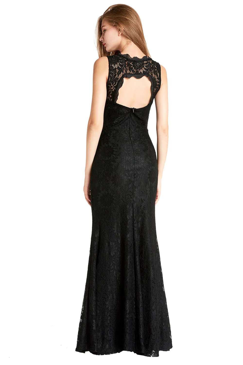 Black Mermaid Lace Long Prom Dress sold by Zapaka product image thumbnail 2