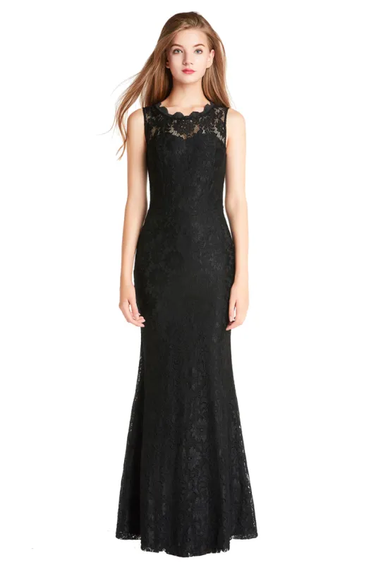Black Mermaid Lace Long Prom Dress sold by Zapaka