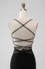 Black Bodycon Spaghetti Straps Corset Homecoming Dress with Beading sold by Zapaka